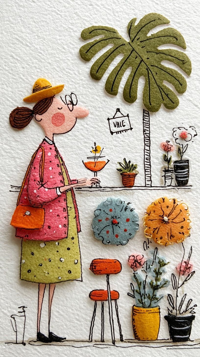 Handmade Felt Art Garden Set