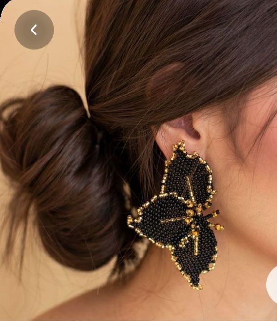 Beaded Butterfly Stud Earrings