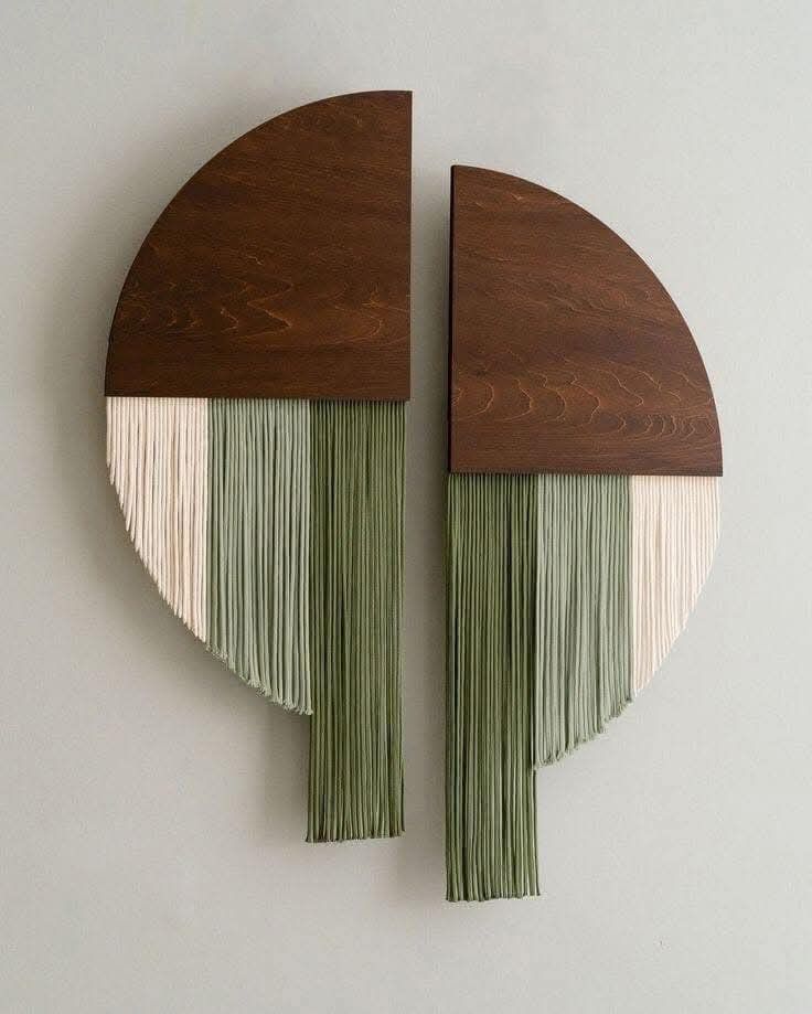 Geometric Wooden Macrame Wall Art