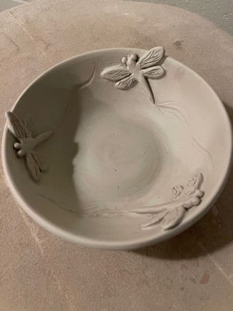 Ceramic Dragonfly Relief Bowl